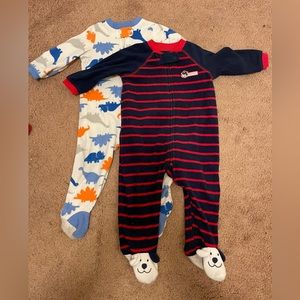 Set of 2 Little Me Infant Footie Fleece Pajamas (12M)
